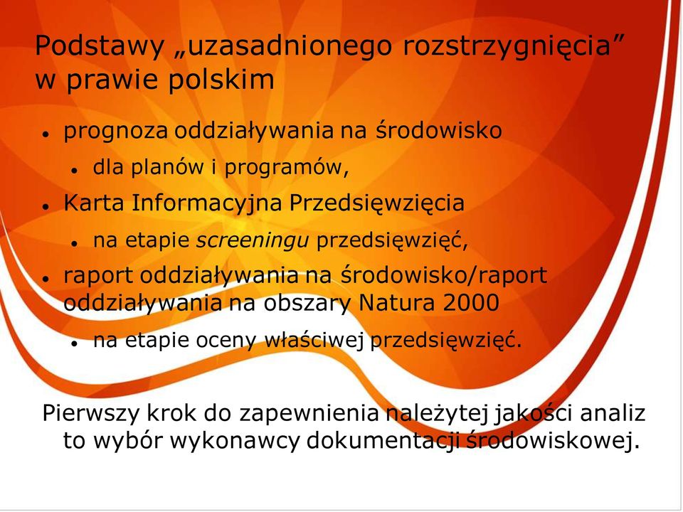 oddziaływania na środowisko/raport oddziaływania na obszary Natura 2000 na etapie oceny właściwej