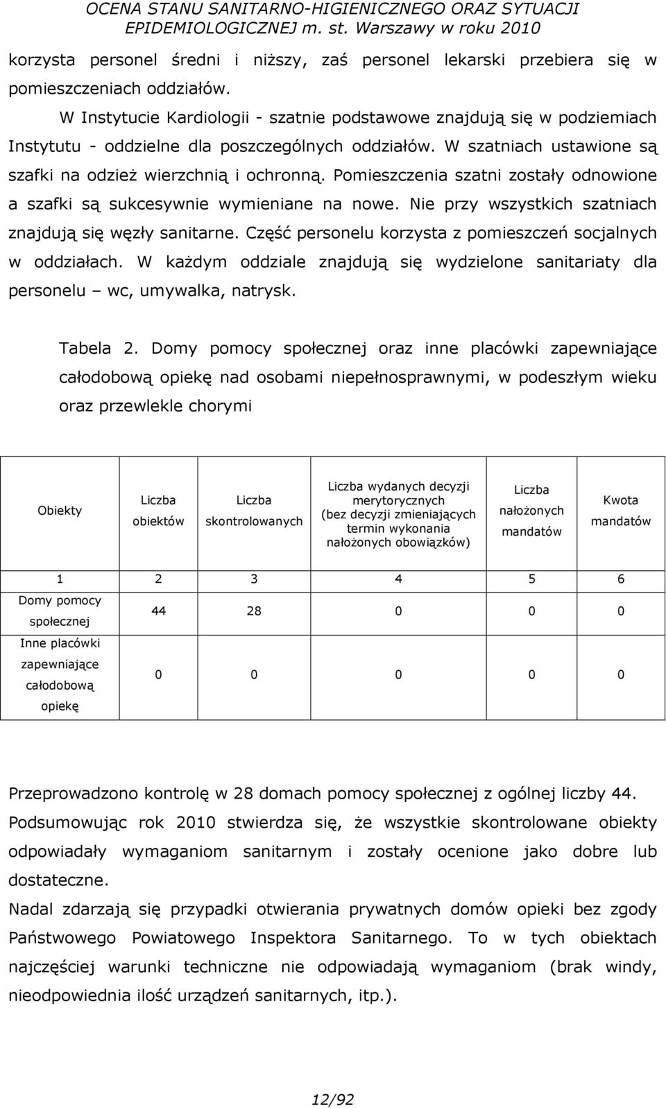 Pomieszczenia szatni zostały odnowione a szafki są sukcesywnie wymieniane na nowe. Nie przy wszystkich szatniach znajdują się węzły sanitarne.