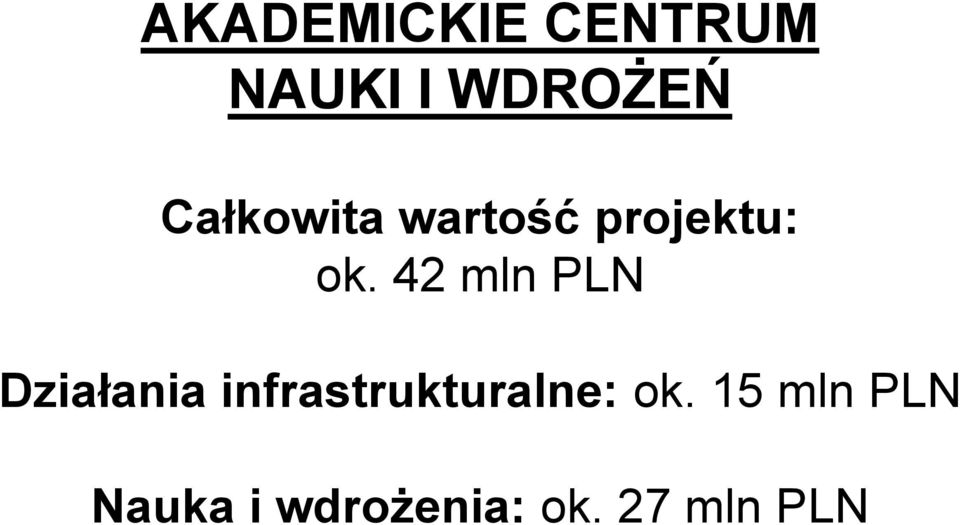 42 mln PLN Działania