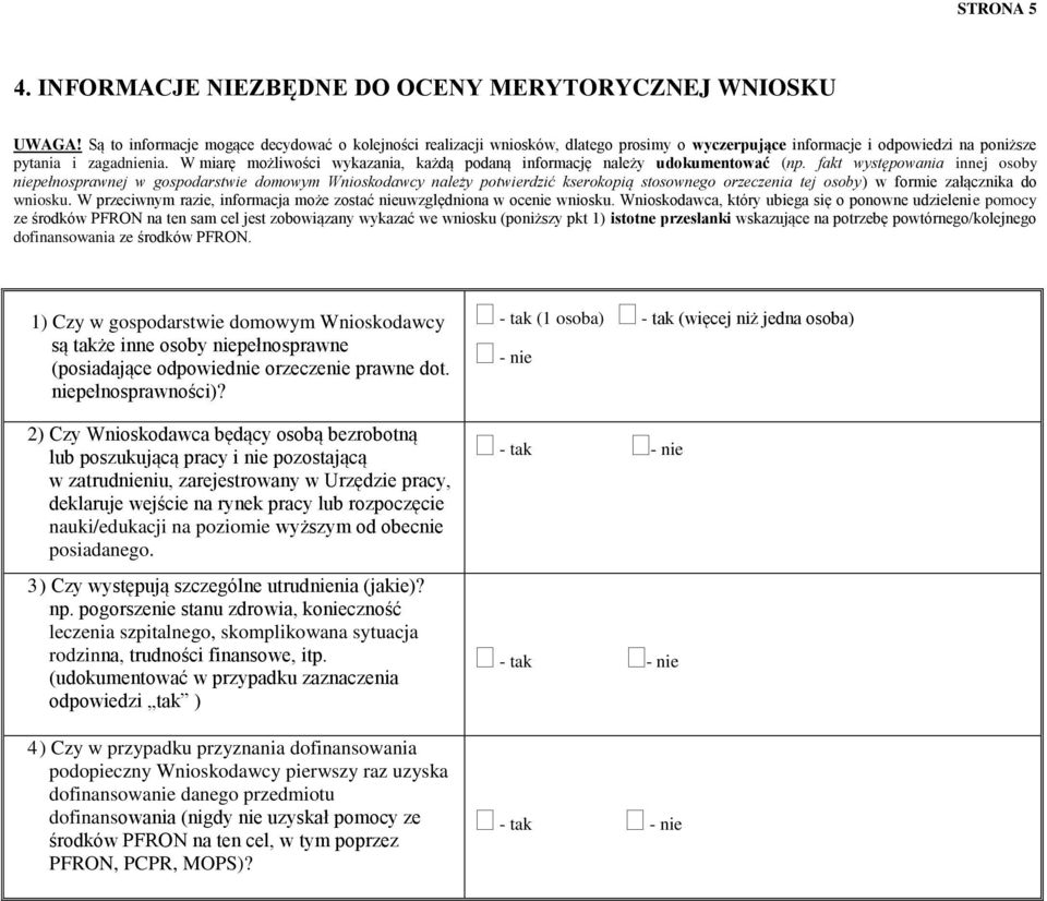 W miarę możliwości wykazania, każdą podaną informację należy udokumentować (np.