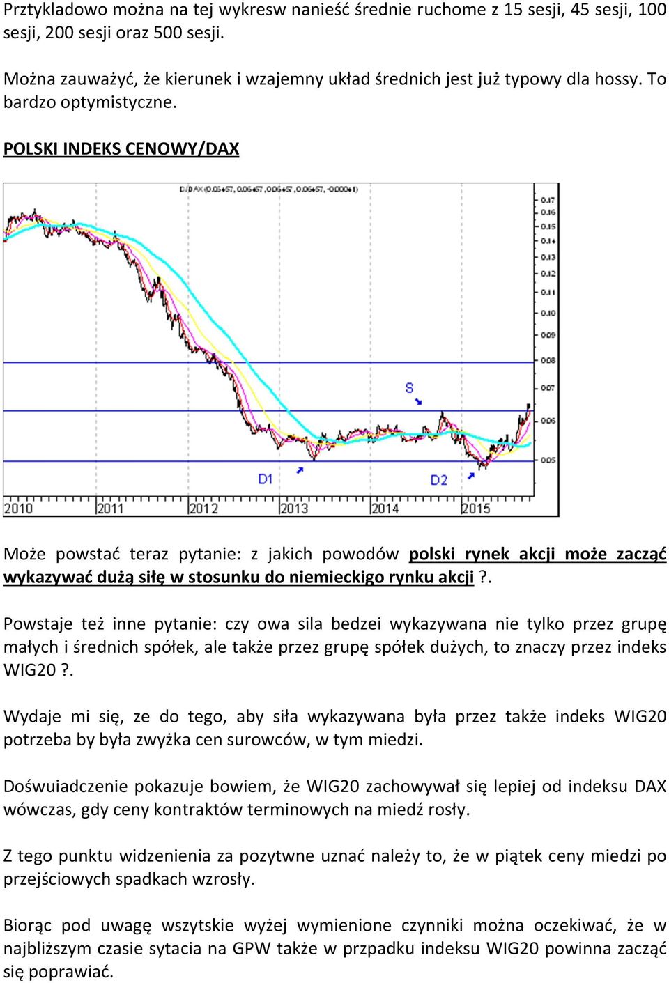 . Powstaje też inne pytanie: czy owa sila bedzei wykazywana nie tylko przez grupę małych i średnich spółek, ale także przez grupę spółek dużych, to znaczy przez indeks WIG20?