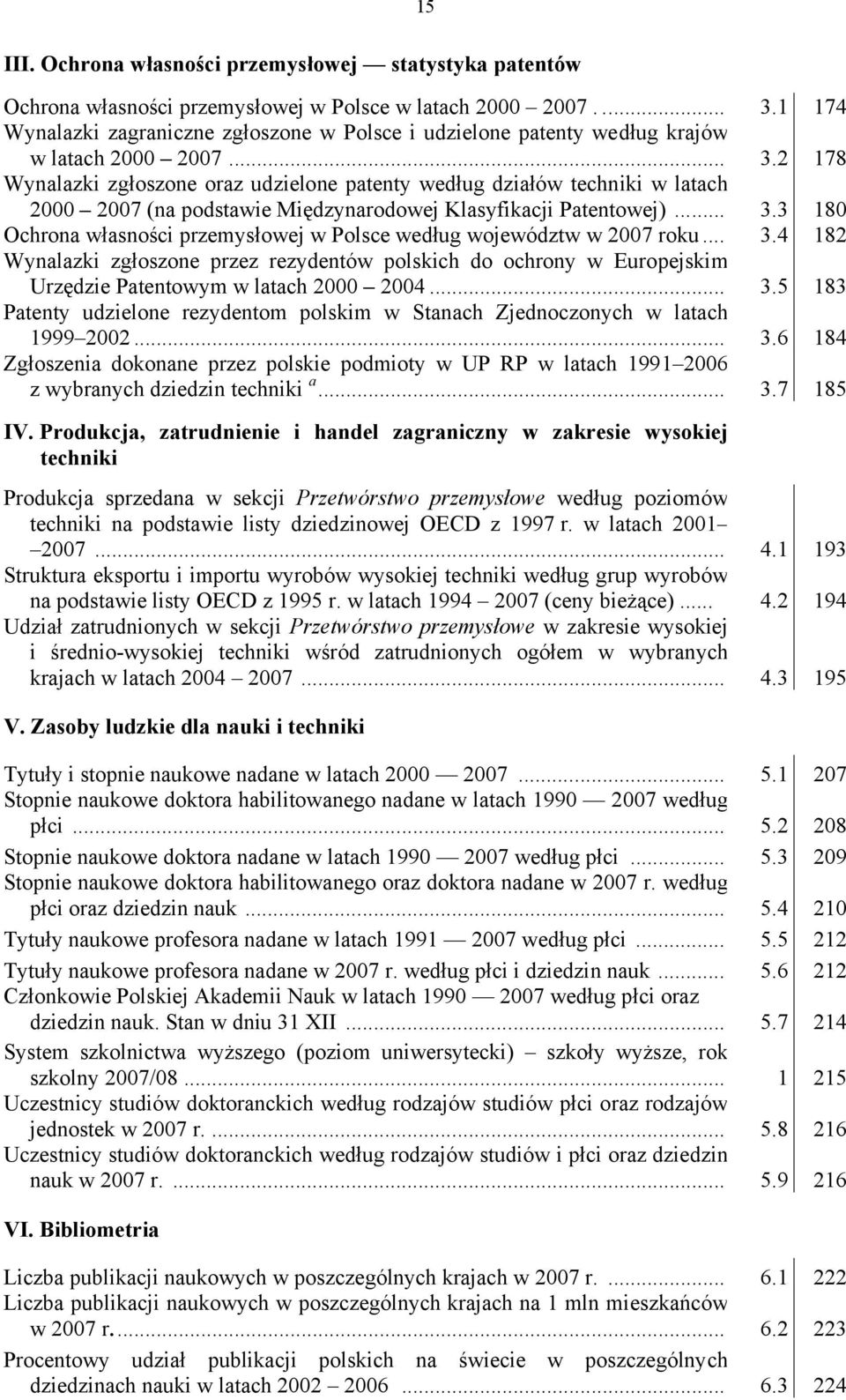 2 178 Wynalazki zgłoszone oraz udzielone patenty według działów techniki w latach 2000 2007 (na podstawie Międzynarodowej Klasyfikacji Patentowej)... 3.