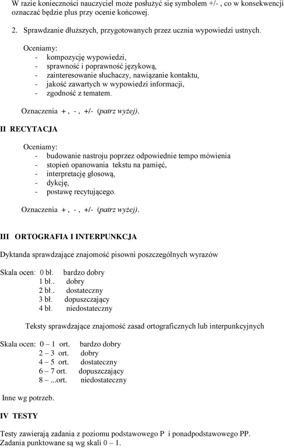 Oznaczenia +, -, +/- (patrz wyżej).