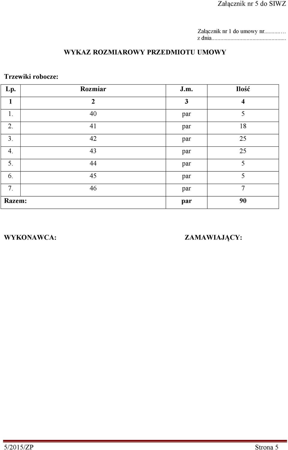 40 par 5 2. 41 par 18 3. 42 par 25 4. 43 par 25 5. 44 par 5 6.