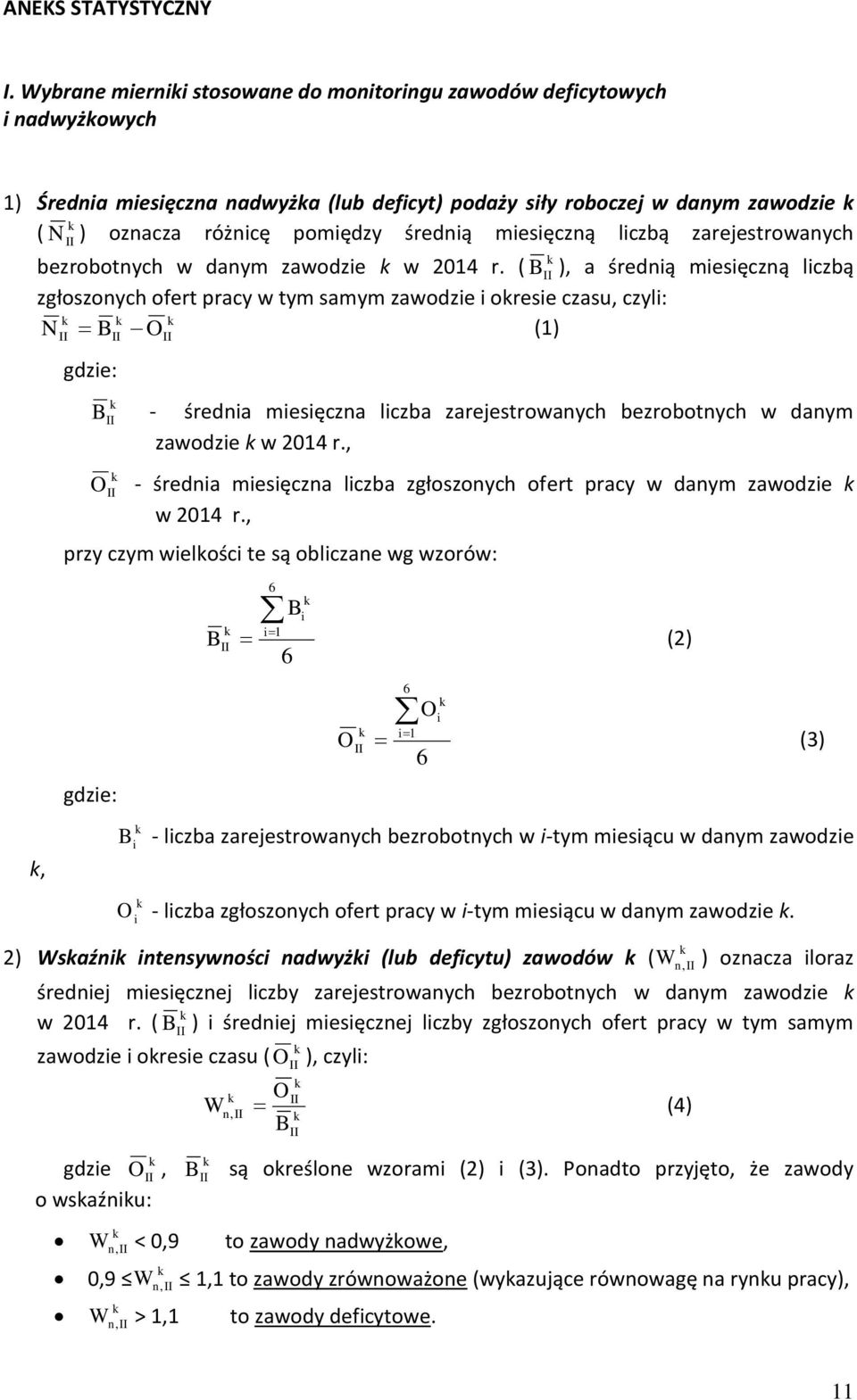 miesięczną liczbą zarejestrowanych bezrobotnych w danym zawodzie w 2014 r.