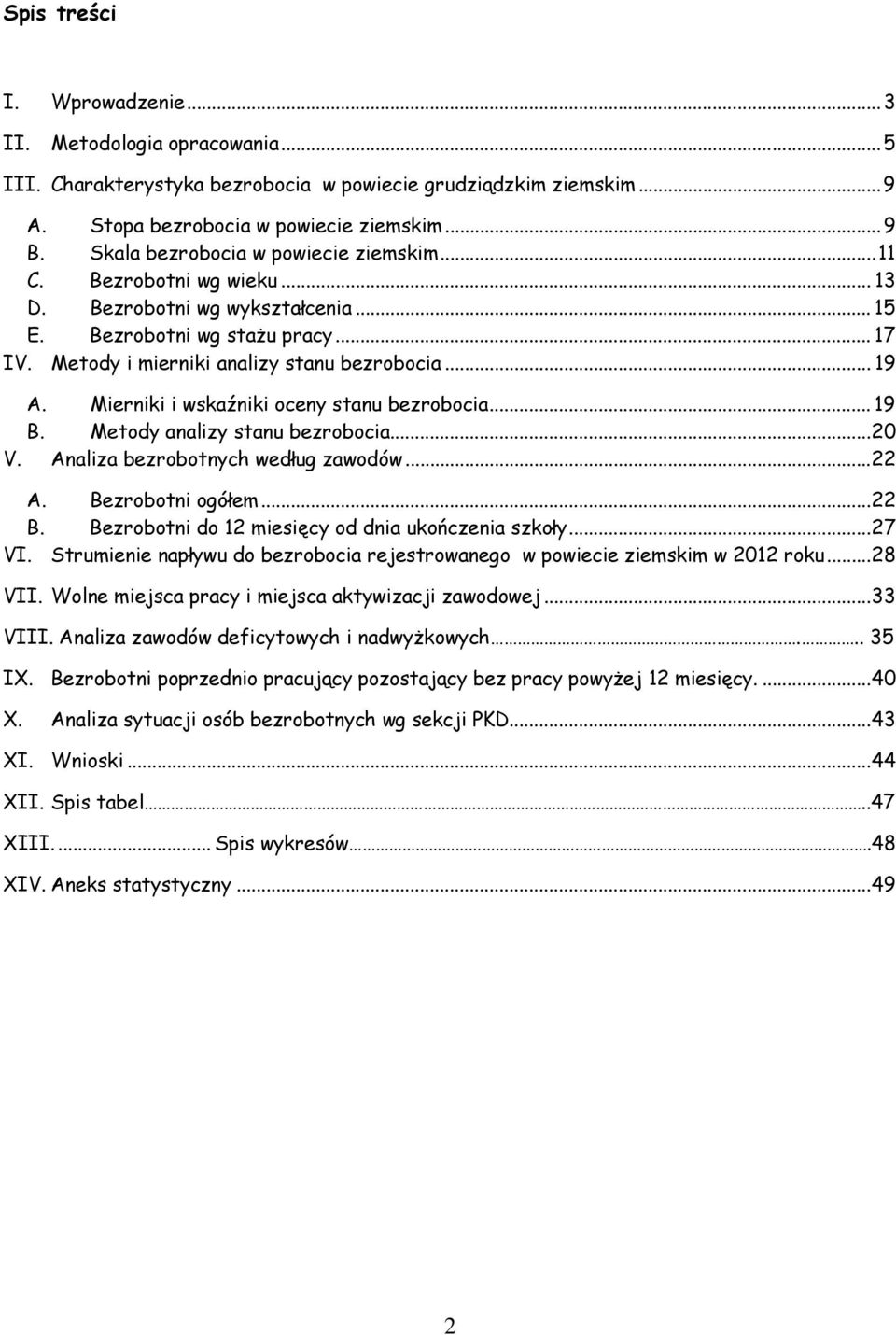 Mierniki i wskaźniki oceny stanu bezrobocia... 19 B. Metody analizy stanu bezrobocia... 20 V. Analiza bezrobotnych według zawodów... 22 A. Bezrobotni ogółem... 22 B.