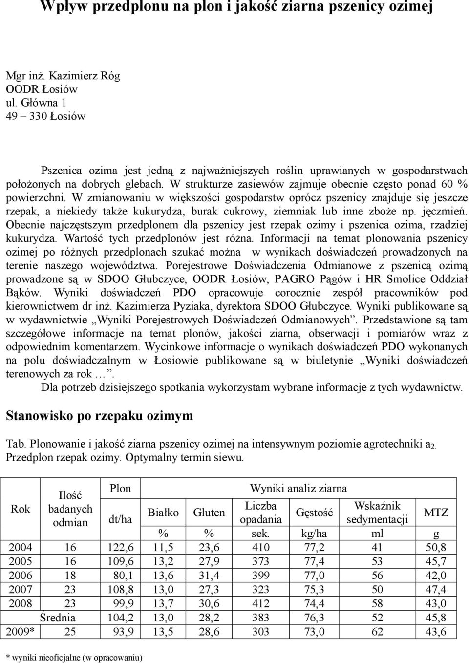 W strukturze zasiewów zajmuje obecnie często ponad 60 % powierzchni.