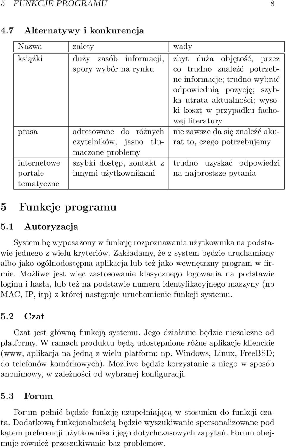 Funkcje programu 5.