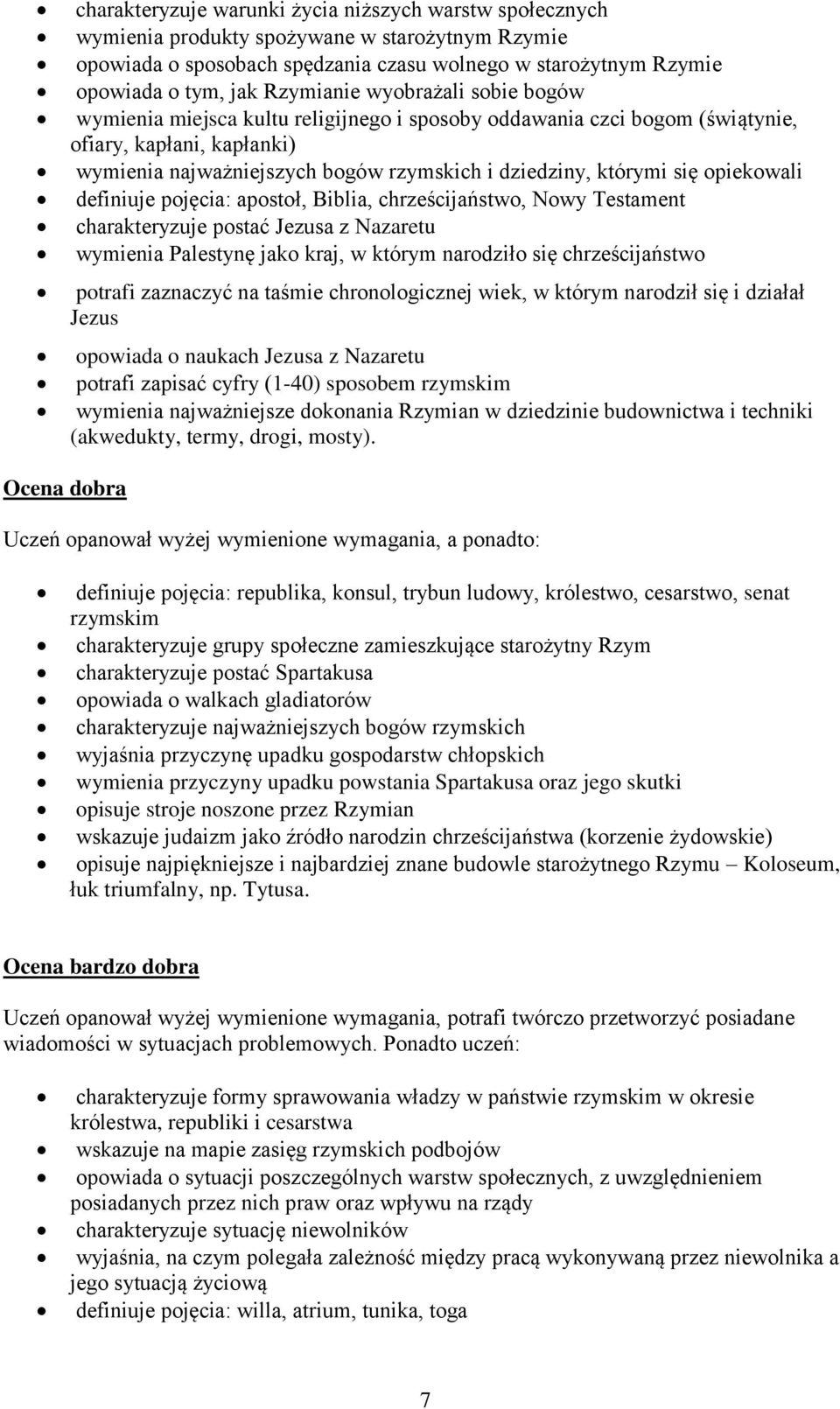 się opiekowali definiuje pojęcia: apostoł, Biblia, chrześcijaństwo, Nowy Testament charakteryzuje postać Jezusa z Nazaretu wymienia Palestynę jako kraj, w którym narodziło się chrześcijaństwo potrafi