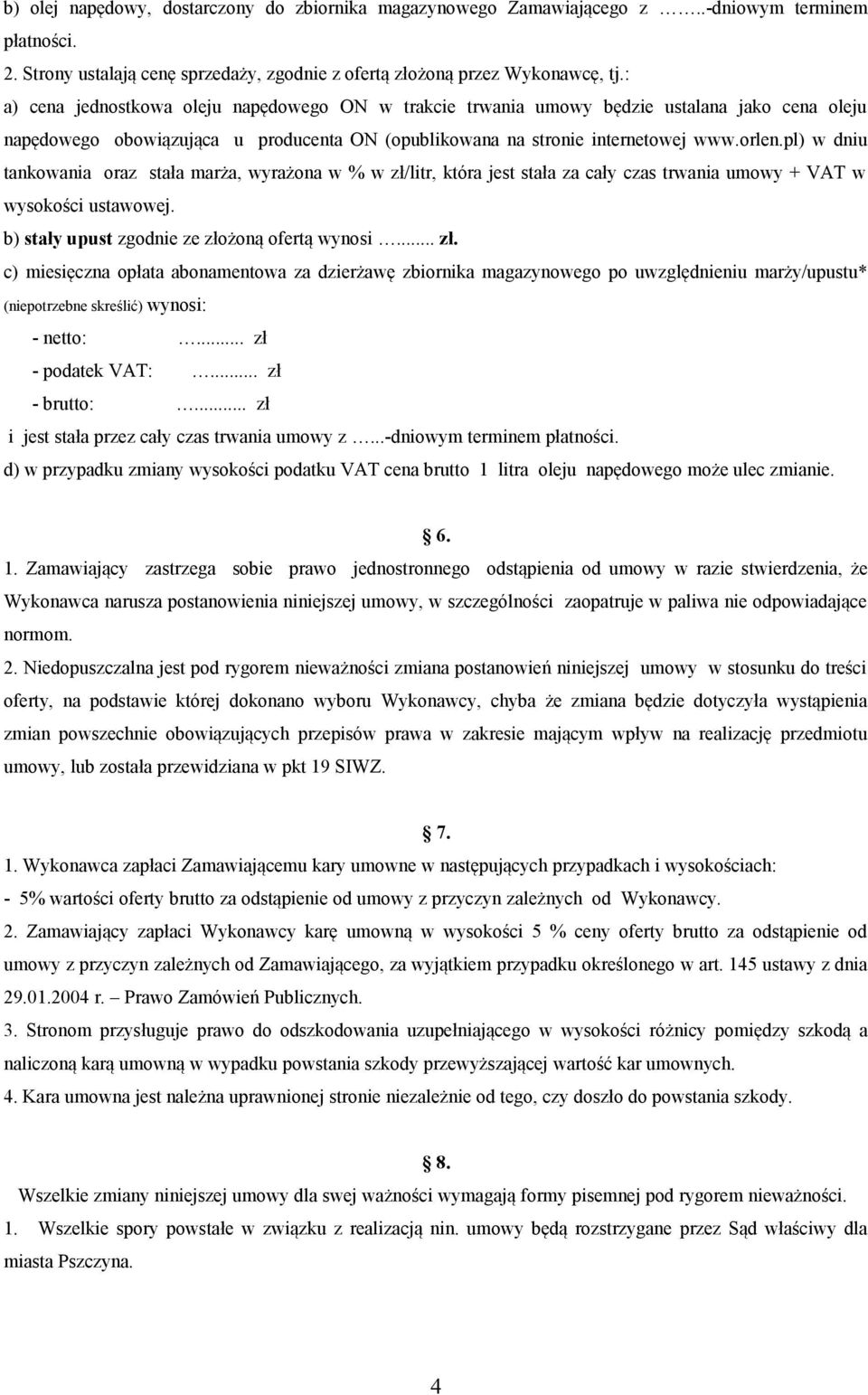 pl) w dniu tankowania oraz stała marża, wyrażona w % w zł/