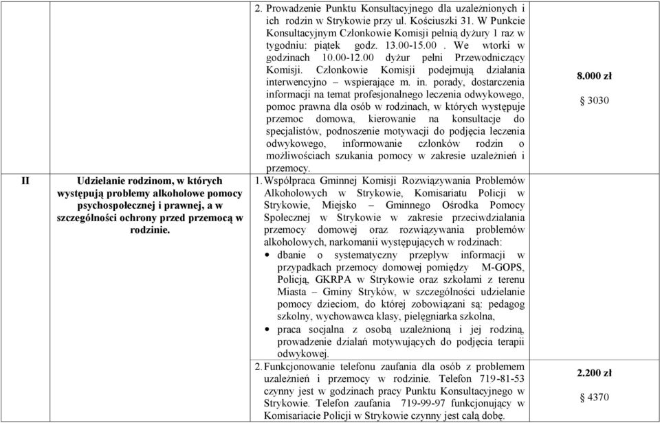 00. We wtorki w godzinach 10.00-12.00 dyżur pełni Przewodniczący Komisji. Członkowie Komisji podejmują działania int