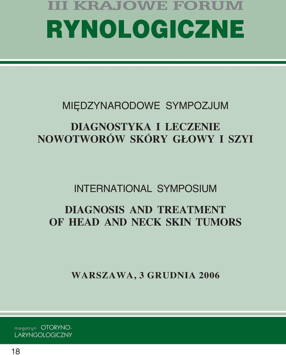 INTERNATIONAL SYMPOSIUM DIAGNOSIS AND