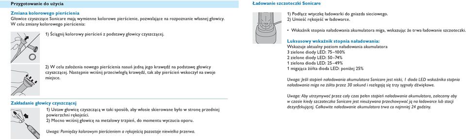 Następnie wciśnij przeciwległą krawędź, tak aby pierścień wskoczył na swoje miejsce.