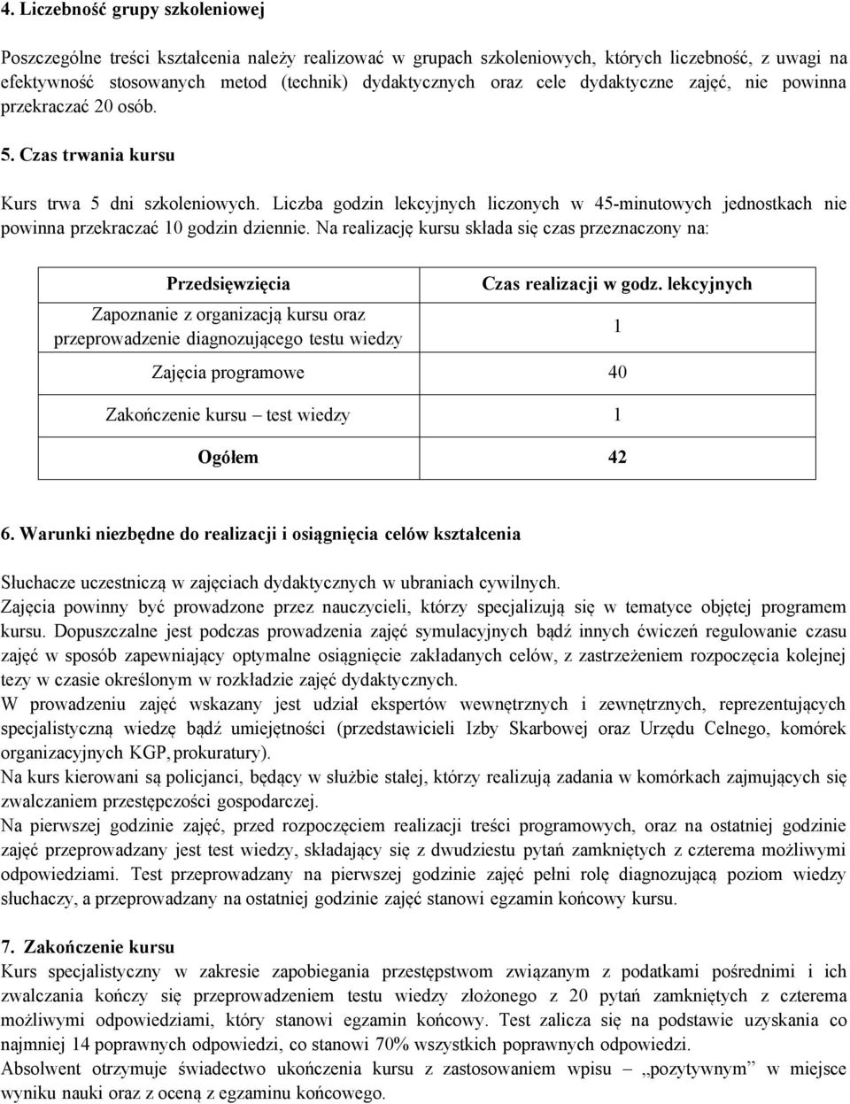 Liczba godzin lekcyjnych liczonych w 45-minutowych jednostkach nie powinna przekraczać 10 godzin dziennie.