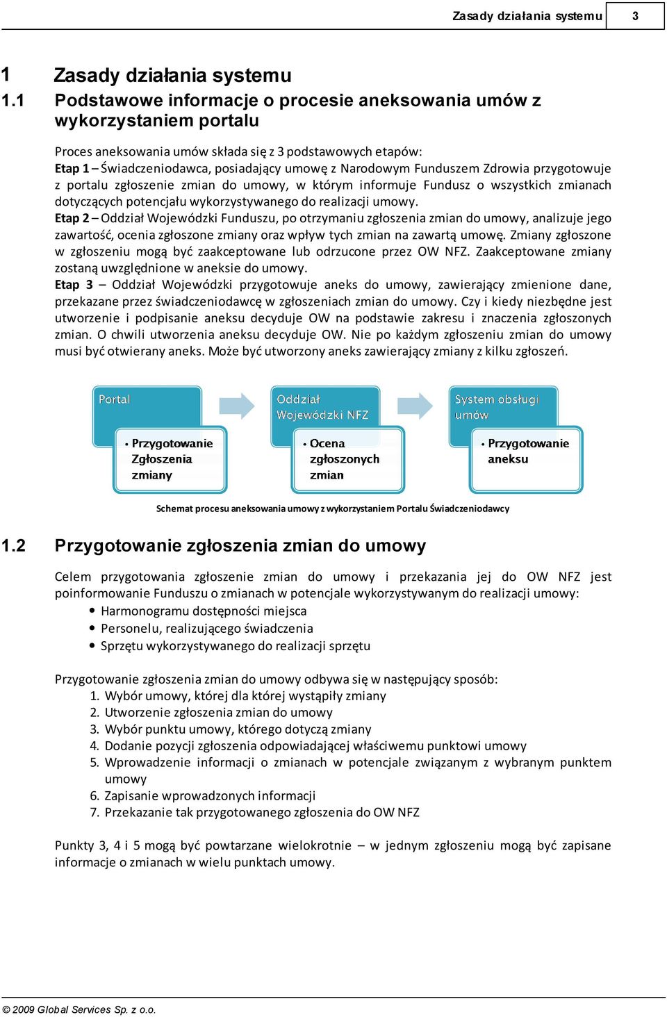 Funduszem Zdrowia przygotowuje z portalu zgłoszenie zmian do umowy, w którym informuje Fundusz o wszystkich zmianach dotyczących potencjału wykorzystywanego do realizacji umowy.