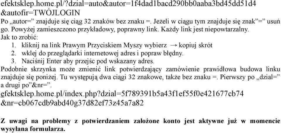 wklej do przeglądarki internetowej adres i popraw błędny. 3. Naciśnij Enter aby przejśc pod wskazany adres.