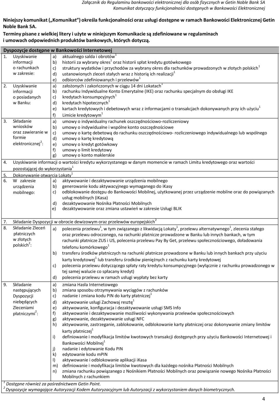 Terminy pisane z wielkiej litery i użyte w niniejszym Komunikacie są zdefiniowane w regulaminach i umowach odpowiednich produktów bankowych, których dotyczą.