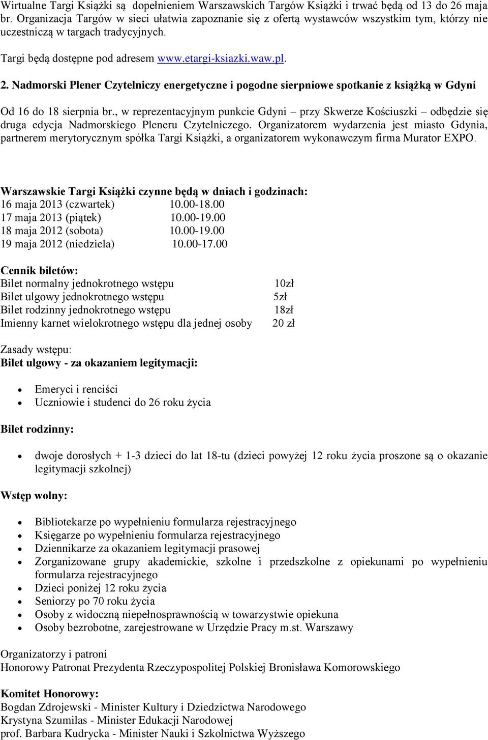 Nadmorski Plener Czytelniczy energetyczne i pogodne sierpniowe spotkanie z książką w Gdyni Od 16 do 18 sierpnia br.