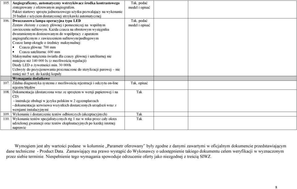 Dwuczaszowa lampa operacyjna typu LED Zestaw złożony z czaszy głównej i pomocniczej na wspólnym zawieszeniu sufitowym.