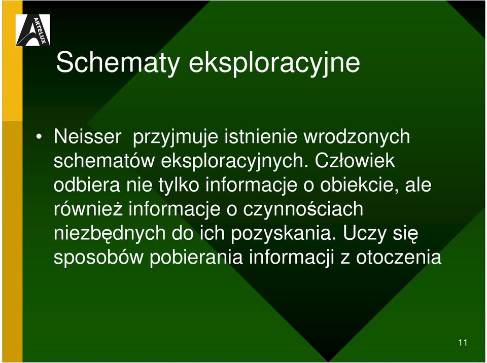 Człowiek odbiera nie tylko informacje o obiekcie, ale równieŝ