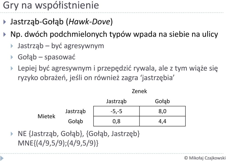 Lepiej być agresywnym i przepędzić rywala, ale z tym wiąże się ryzyko obrażeń, jeśli on również