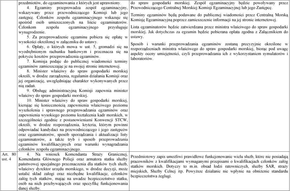 Za przeprowadzenie egzaminu pobiera się opłatę w wysokości określonej w załączniku do ustawy. 6. Opłaty, o których mowa w ust.