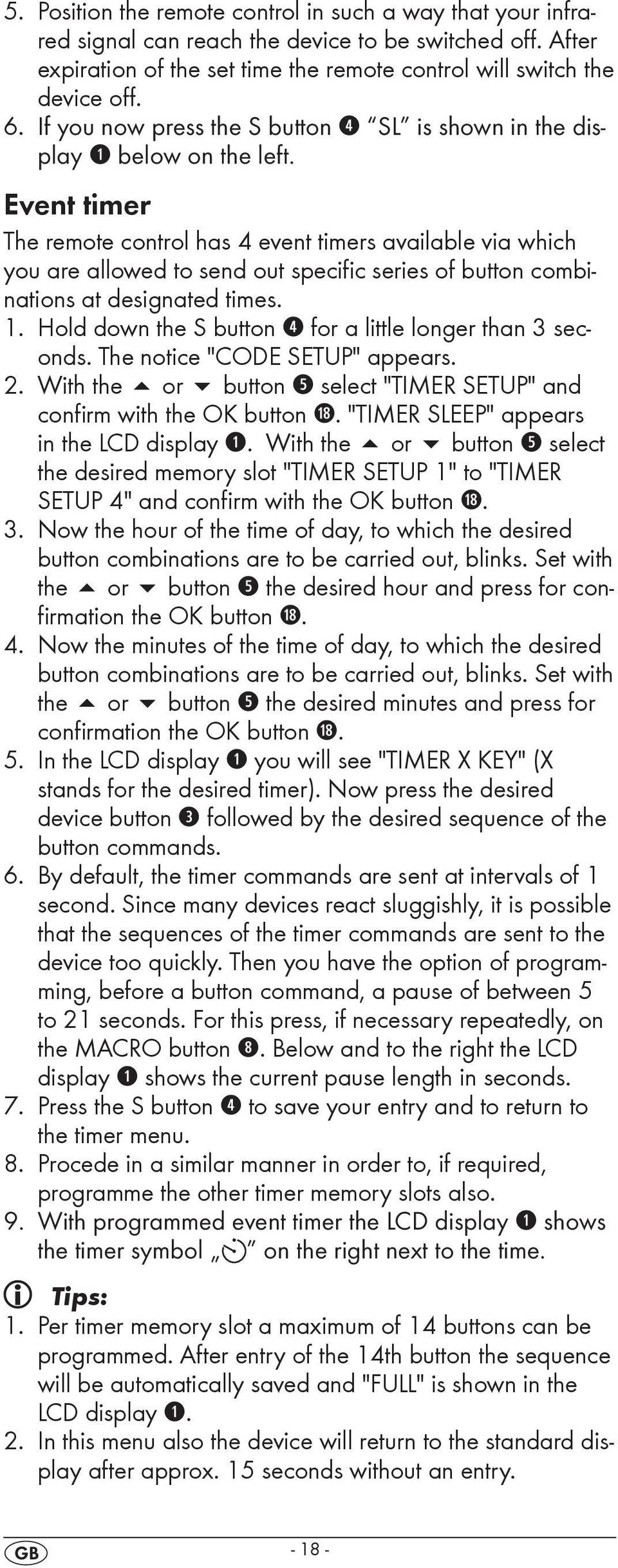 With programmed event timer the LCD display