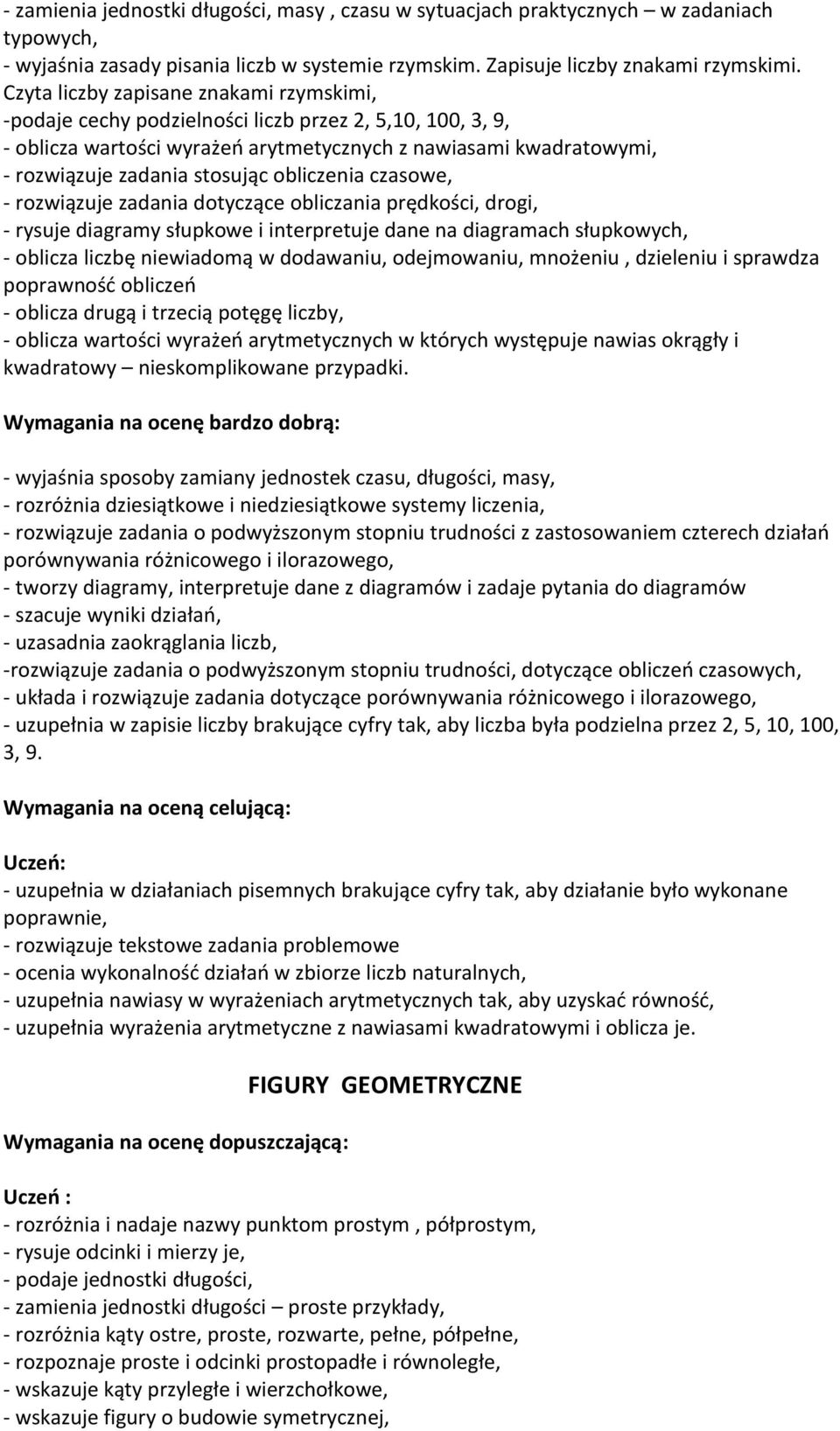 obliczenia czasowe, - rozwiązuje zadania dotyczące obliczania prędkości, drogi, - rysuje diagramy słupkowe i interpretuje dane na diagramach słupkowych, - oblicza liczbę niewiadomą w dodawaniu,