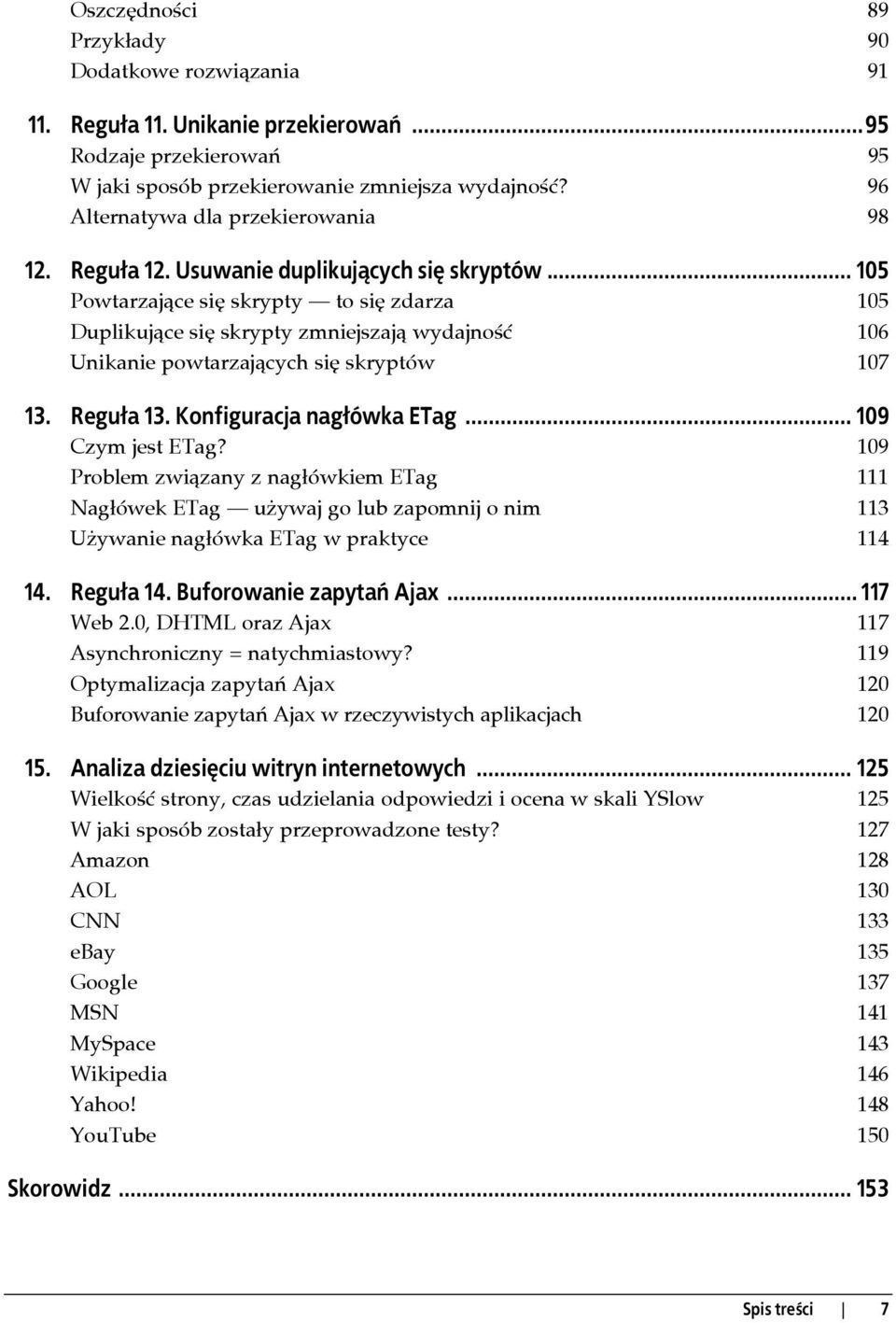 .. 105 Powtarzające się skrypty to się zdarza 105 Duplikujące się skrypty zmniejszają wydajność 106 Unikanie powtarzających się skryptów 107 13. Reguła 13. Konfiguracja nagłówka ETag.