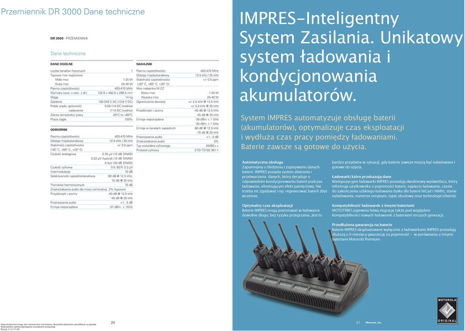 5 mm Waga 14 kg Zasilanie 100-40 V AC (13.6 V DC) Pobór prądu: gotowość 0.