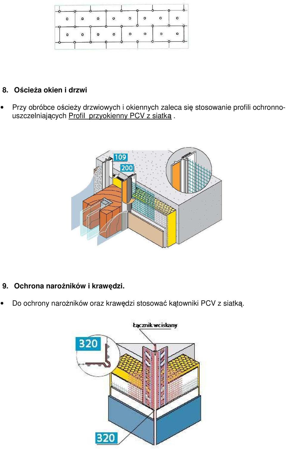 Profil przyokienny PCV z siatką. 9.