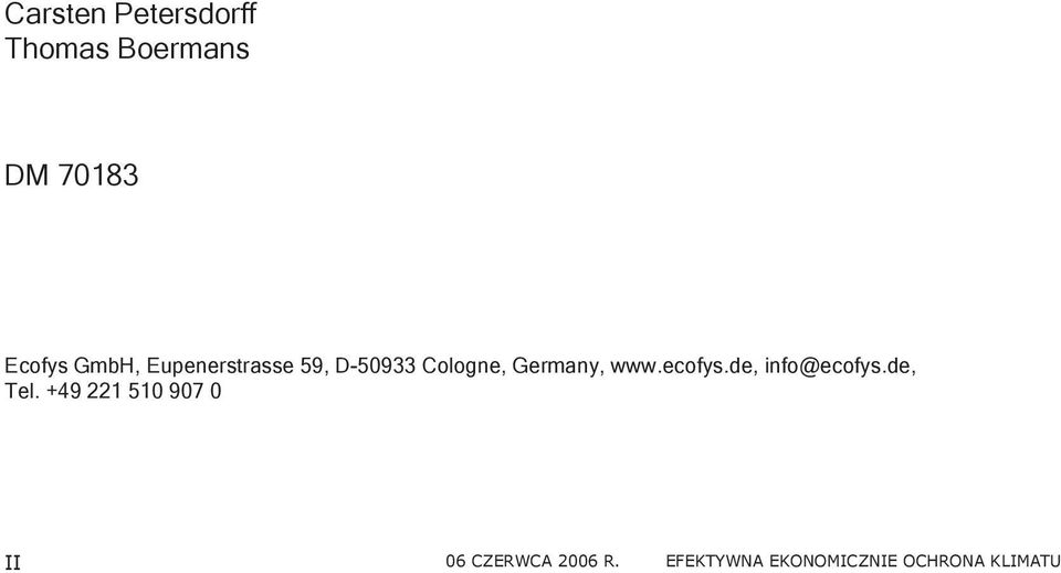 ecofys.de, info@ecofys.de, Tel.