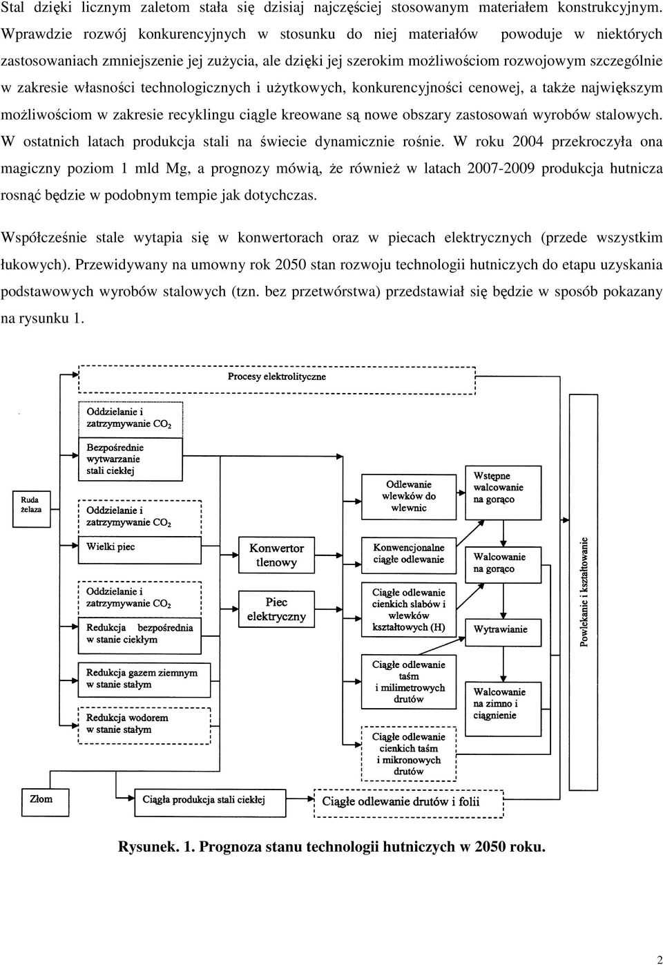 własności technologicznych i uŝytkowych, konkurencyjności cenowej, a takŝe największym moŝliwościom w zakresie recyklingu ciągle kreowane są nowe obszary zastosowań wyrobów stalowych.