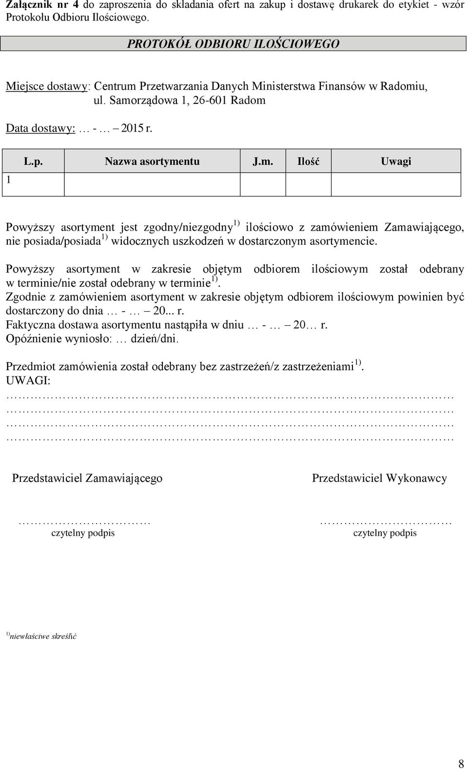 Przetwarzania Danych Ministerstwa Finansów w Radomi