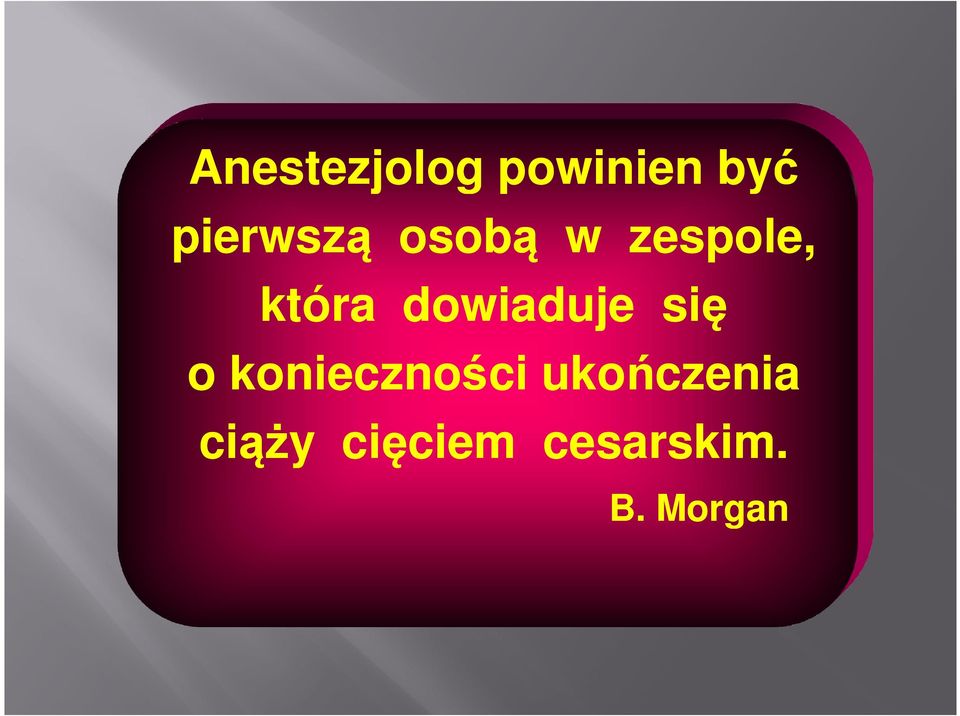 dowiaduje się o konieczności