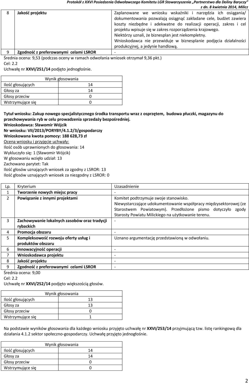 Wnioskodawca nie przewiduje w biznesplanie podjęcia działalności produkcyjnej, a jedynie handlową. Średnia ocena: 9,53 (podczas oceny w ramach odwołania wniosek otrzymał 9,36 pkt.