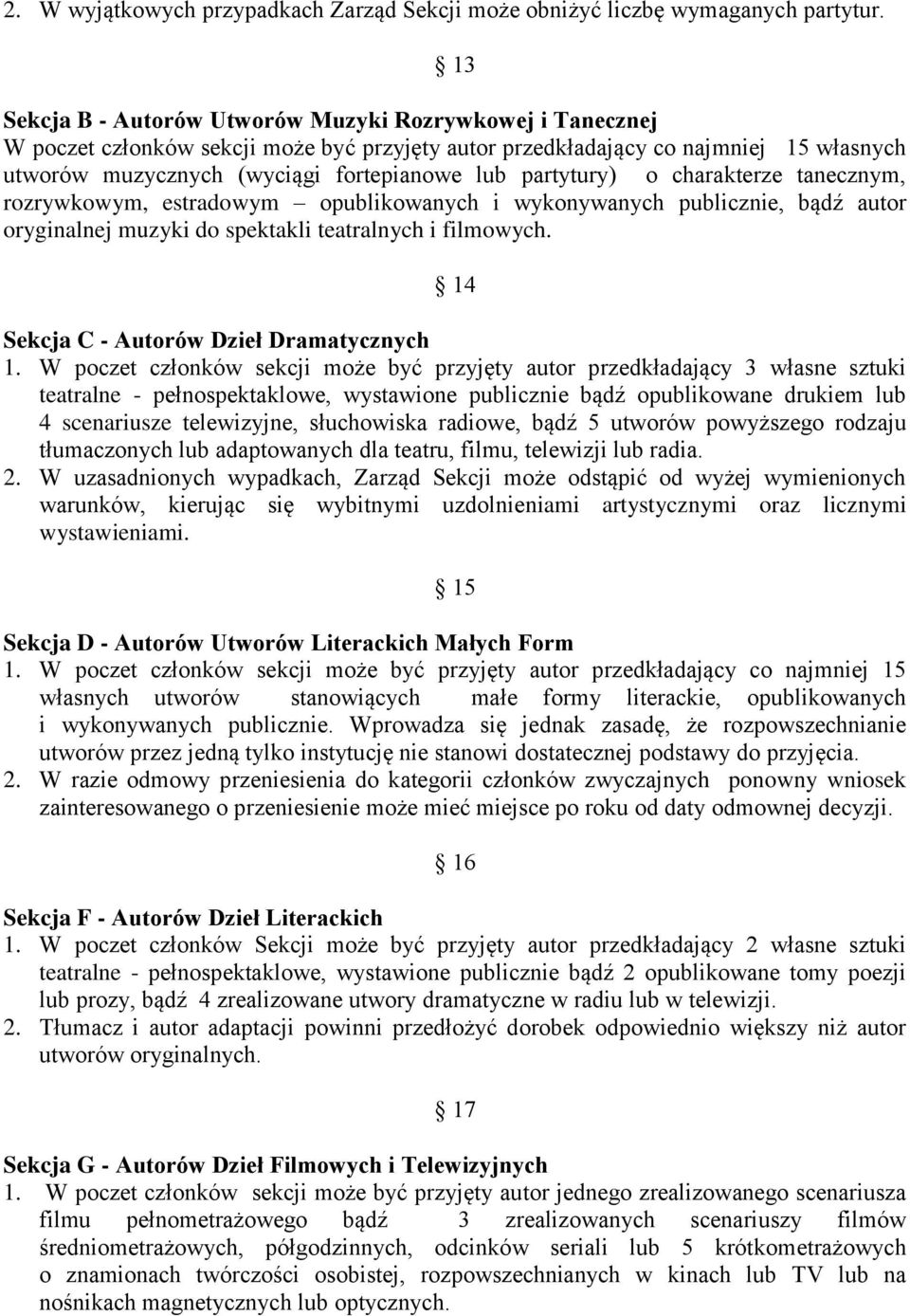 partytury) o charakterze tanecznym, rozrywkowym, estradowym opublikowanych i wykonywanych publicznie, bądź autor oryginalnej muzyki do spektakli teatralnych i filmowych.