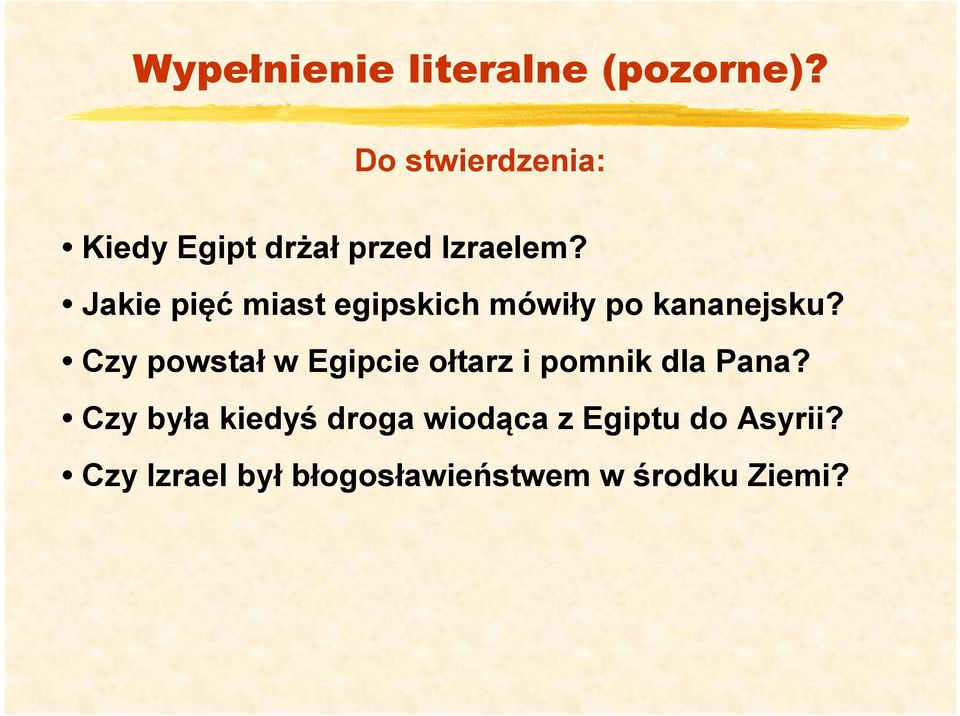 Jakie pięć miast egipskich mówiły po kananejsku?