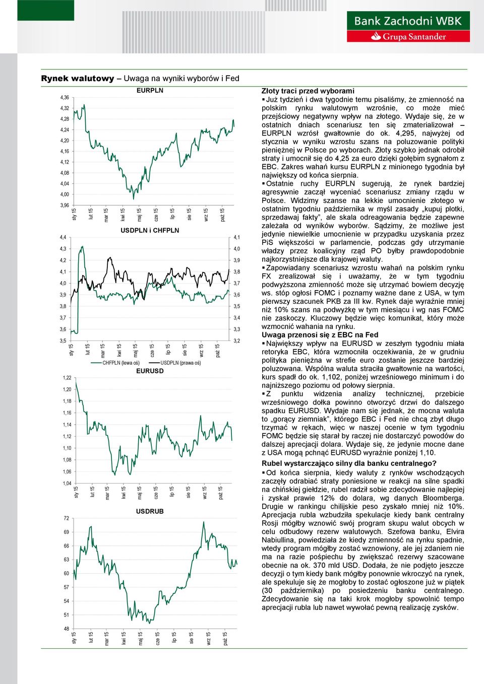 na polskim rynku walutowym wzrośnie, co może mieć przejściowy negatywny wpływ na złotego. Wydaje się, że w ostatnich dniach scenariusz ten się zmaterializował EURPLN wzrósł gwałtownie do ok.