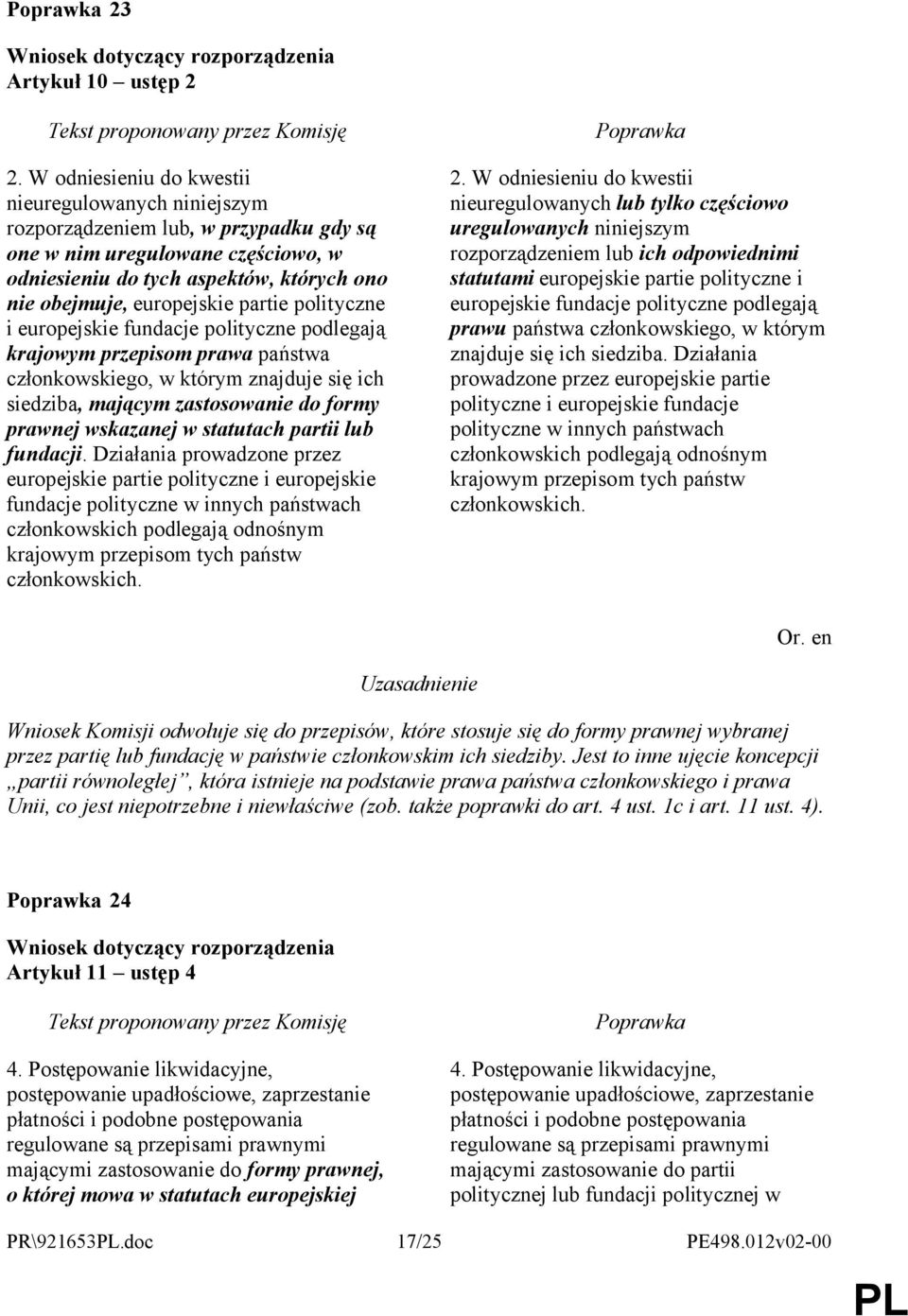 partie polityczne i europejskie fundacje polityczne podlegają krajowym przepisom prawa państwa członkowskiego, w którym znajduje się ich siedziba, mającym zastosowanie do formy prawnej wskazanej w