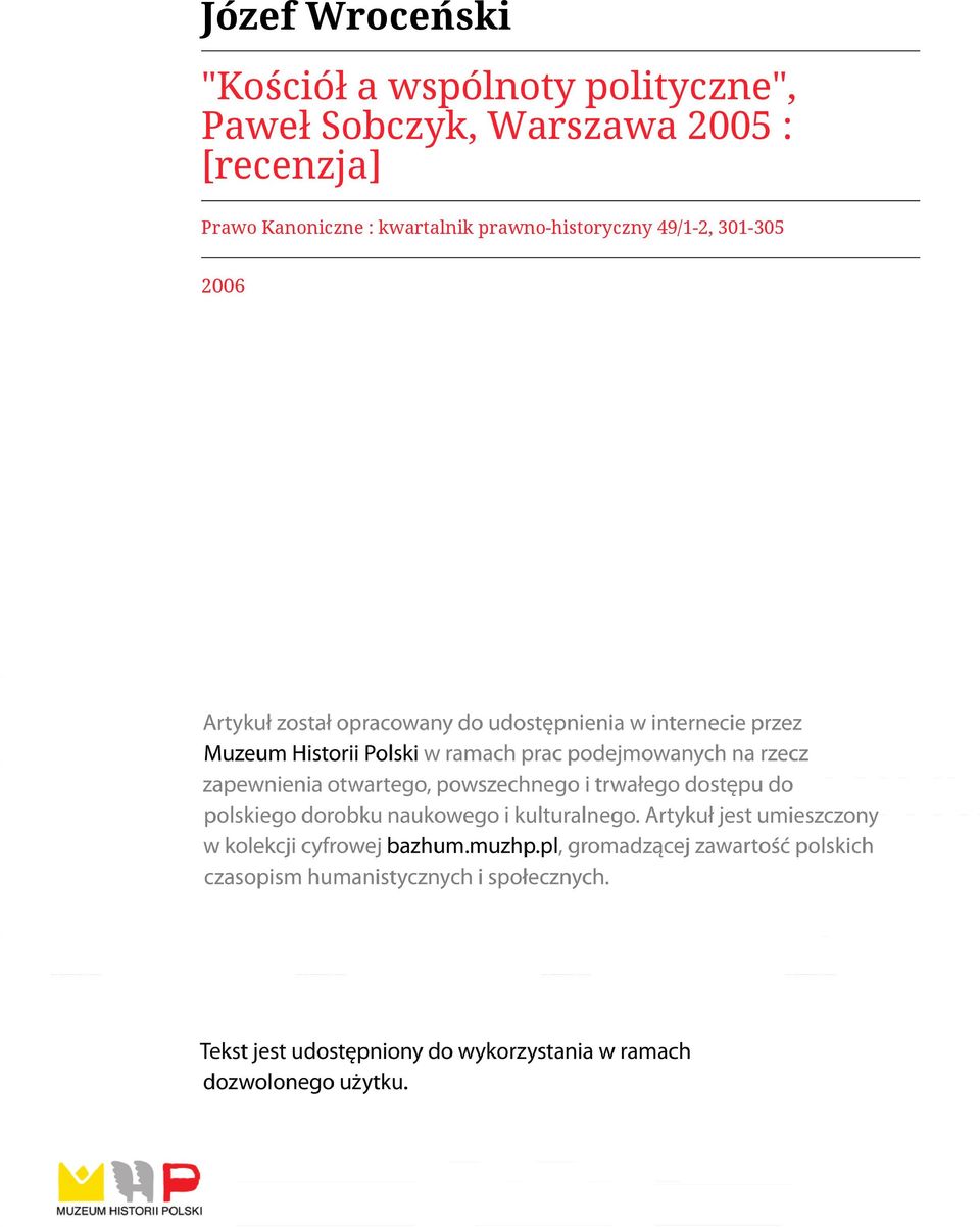 2005 : [recenzja] Prawo Kanoniczne :