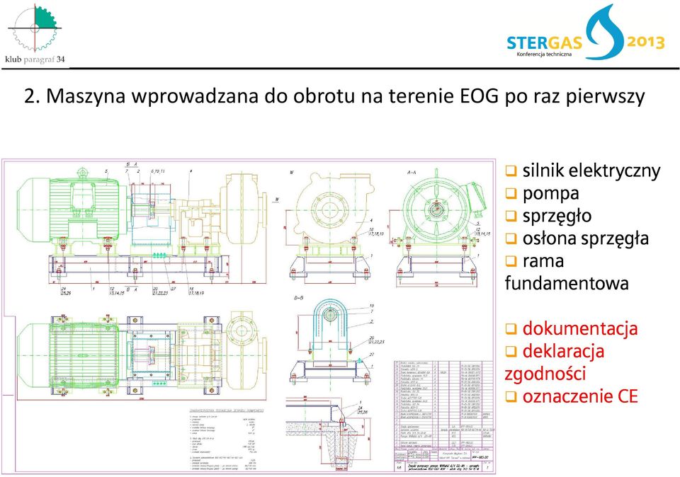 sprzęgło osłona sprzęgła rama fundamentowa