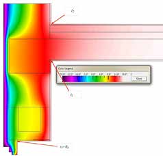 DETAL 15 Zamocowanie stolarki okiennej w ścianie gr 30 cm nadproże prefabrykowane. Tablica 6.15. Obliczone parametry cieplno-wilgotnościowe węzła.