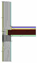 DETAL 22 Połączenie stropu drewnianego ze ścianą zewnętrzną. Tablica 6.22. Obliczone parametry cieplno-wilgotnościowe węzła.