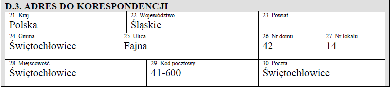 dołączyć do deklaracji załącznik nr 3, w którym podane są dane pozostałych współwłaścicieli nieruchomości. 6) Część D.1. wypełnia właściciel nieruchomości będący osobą fizyczną. 7) Część D.2.