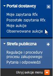 widoczne tylko sekcje główne. Określenie kolejności sekcji w menu jest możliwe tylko dla sekcji głównych.