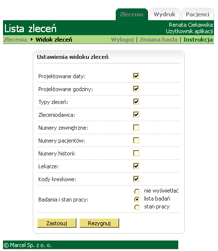 Zmiana kolejności wyświetlania zleceń Kolejność, w jakiej są wyświetlane zlecenia zależy od ustawień w oknie, do którego dostajemy się klikając przycisk Kolejność lub naciskając klawisz F4.