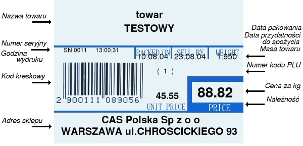 9.Wzory etykiet Poniżej przedstawiono kilka przykładowych wzorów etykiet, wraz z podanym numerem ustawień w kroku programowania SET 4.