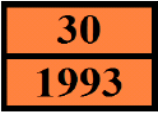 Nalepka ostrzegawcza Nr 3 Klasa UN 3 14.4 Grupa pakowania ADR Grupa pakowania 14.