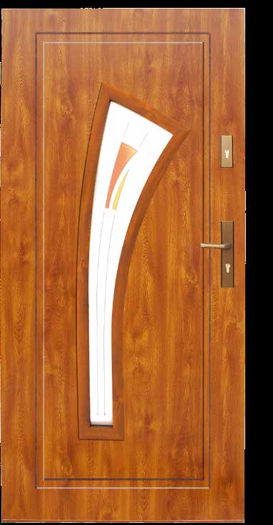 Drzwi stalowe Tłoczenia płytkie WZÓR 17 PRZESZKLENIA - ŁYŻWA * * z klamką klasy C z